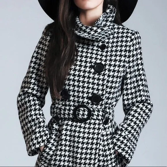 ESPRIT Double Breasted Houndstooth Peacoat - Picture 2 of 12